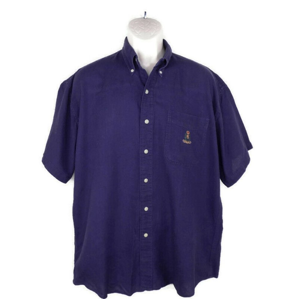 Chaps Ralph Lauren Button Down Shirt Cotton Mesh B